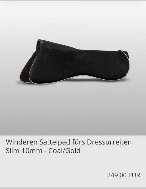 Winderen Sattelpad Slim Coal/Gold, Winderen Slim 10 mm, Angelika Goppert, Other Pads, LiTZENDORF