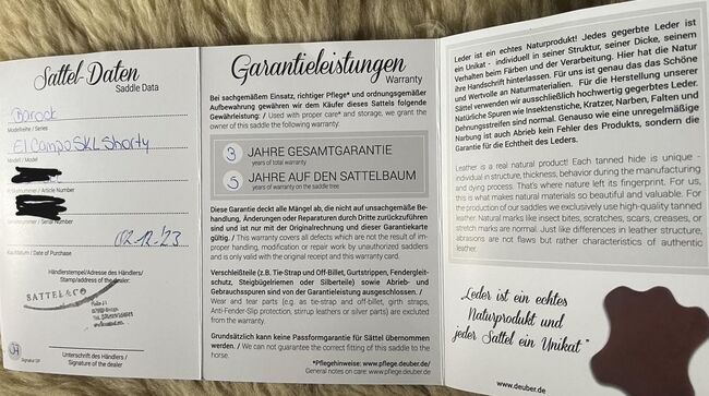 Working Equitation Sattel/ Barock Sattel, Deuber &Partner by Rolf Janzen El Campo Shorty Gr.3, Thyra , Barocksattel, Halle Saale , Abbildung 12