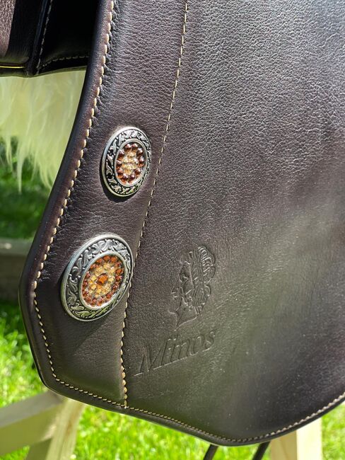 Sattel Sommer „Dressursattel Minos“ 17,5 Zoll - Dunkelbraun mit Gold, Sommer Minos, Sandra, Dressage Saddle, Ilmenau, Image 6
