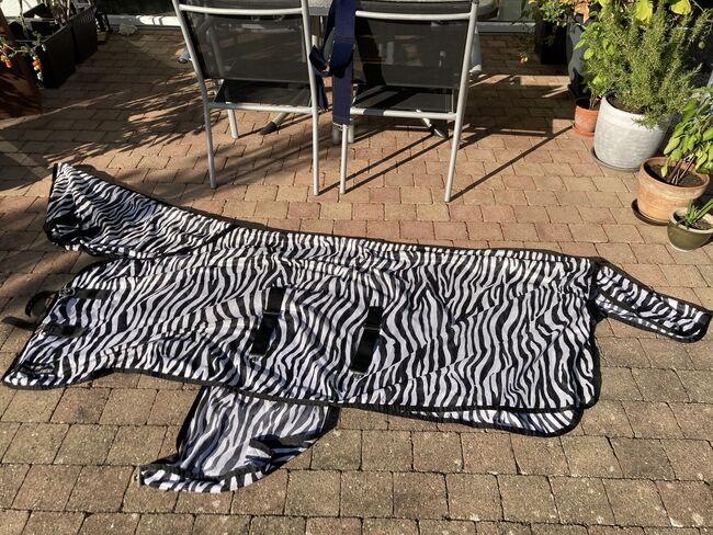 Zebra Fliegendecke mit Halsteil 145cm, HKM, Bernadett, Fliegenschutz, Kaufbeuren, Abbildung 4