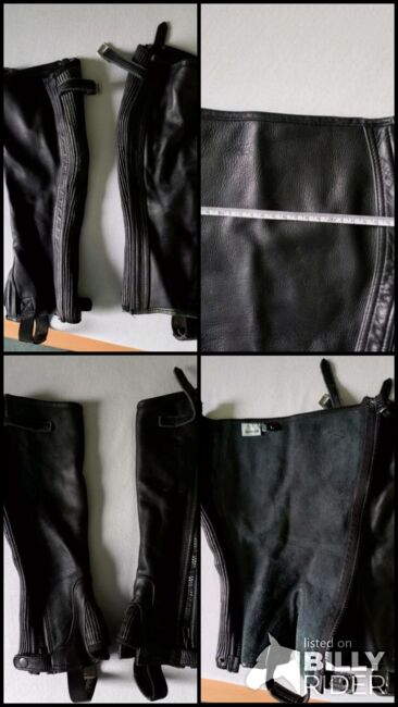 ⭐️Zeitler/Schwarze Lederchaps Sticher L⭐️, Zeitler Sticher, Familie Rose, Half Chaps, Wrestedt, Image 6