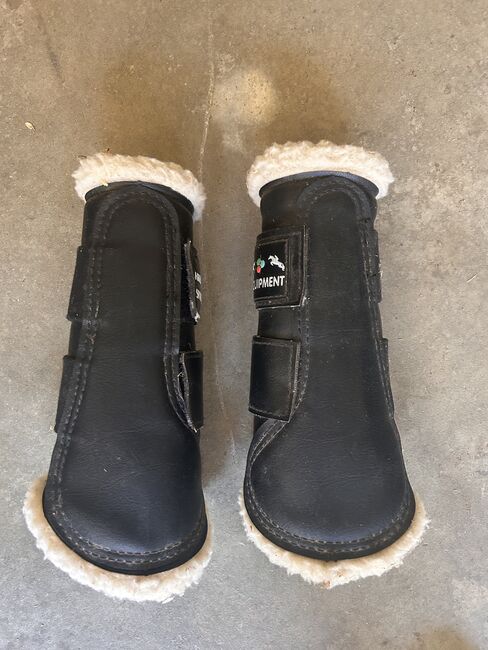 Schwarze Lammfell Gamaschen HKM, HKM, Nina, Tendon Boots, Vogtareuth