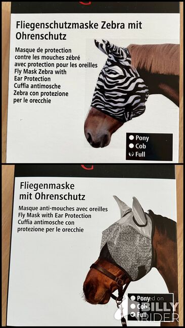 Zwei Fliegenmasken mit Ohren Gr. Full -NEU-, Jule, Fliegenschutz, Würselen , Abbildung 3